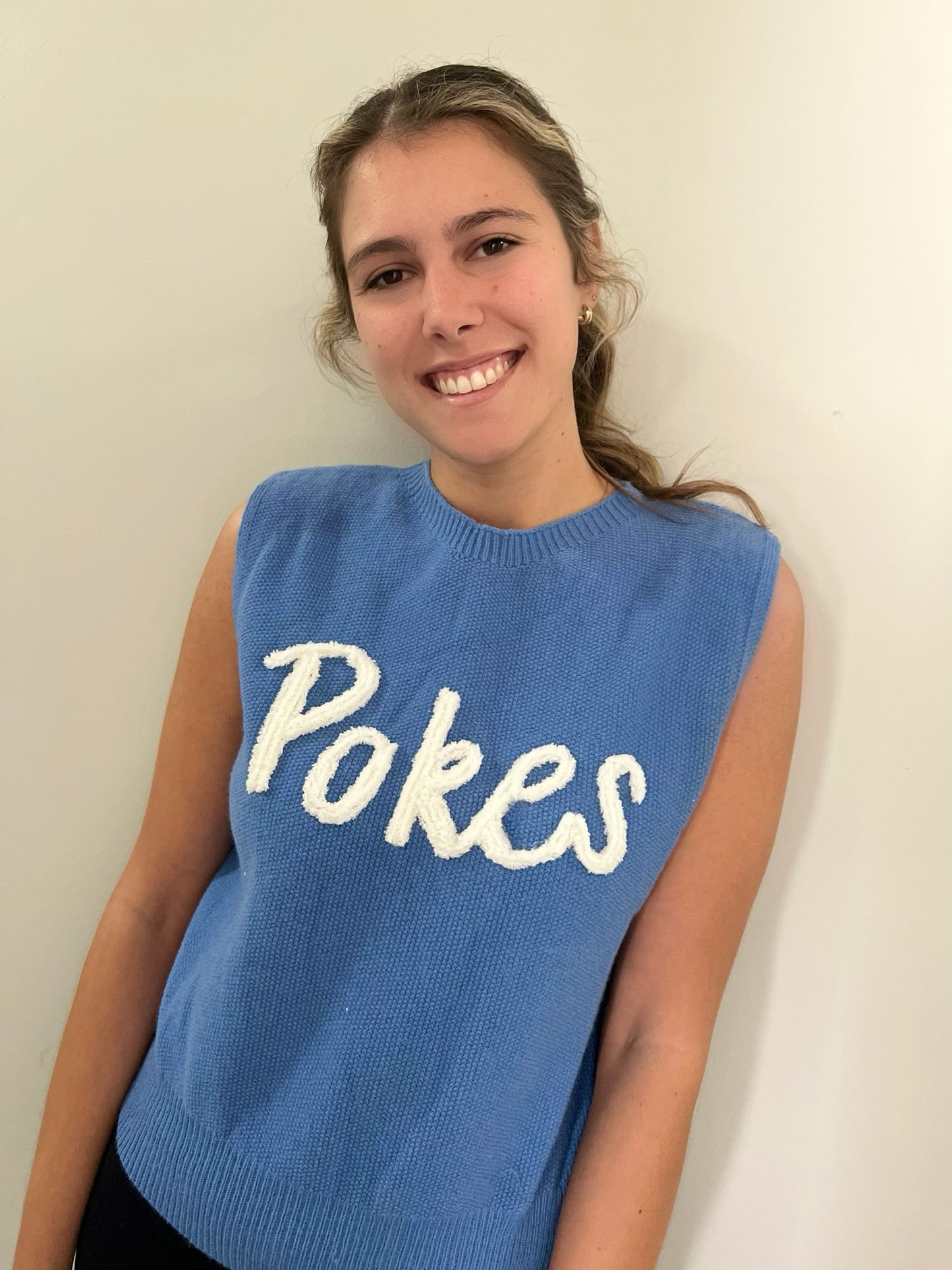 Pokes Blue Sweater Tank - Stadium Styles