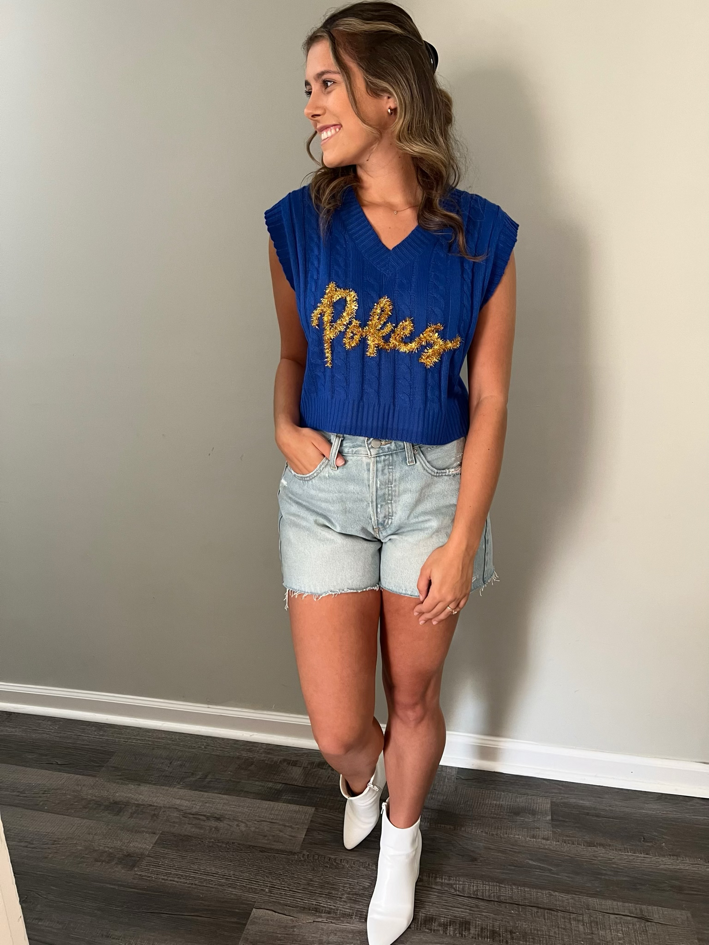 Pokes Royal Blue Sweater Vest - Stadium Styles