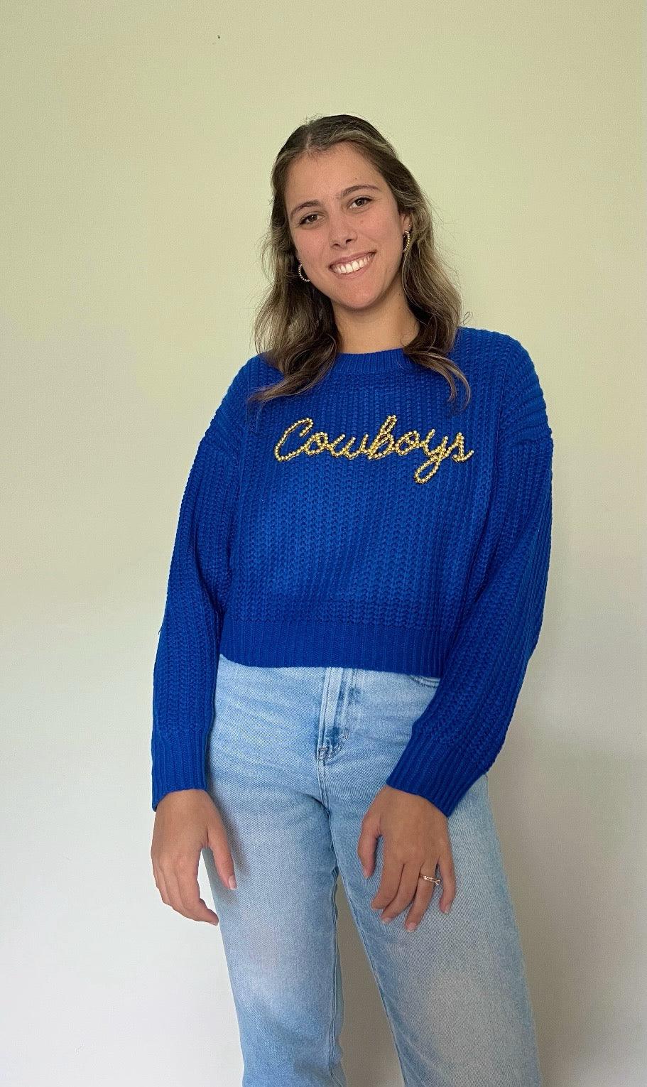 Cowboys Blue Boxy Sweater - Stadium Styles