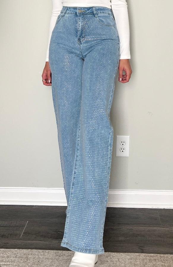 All Over Rhinestone Jeans - Stadium Styles