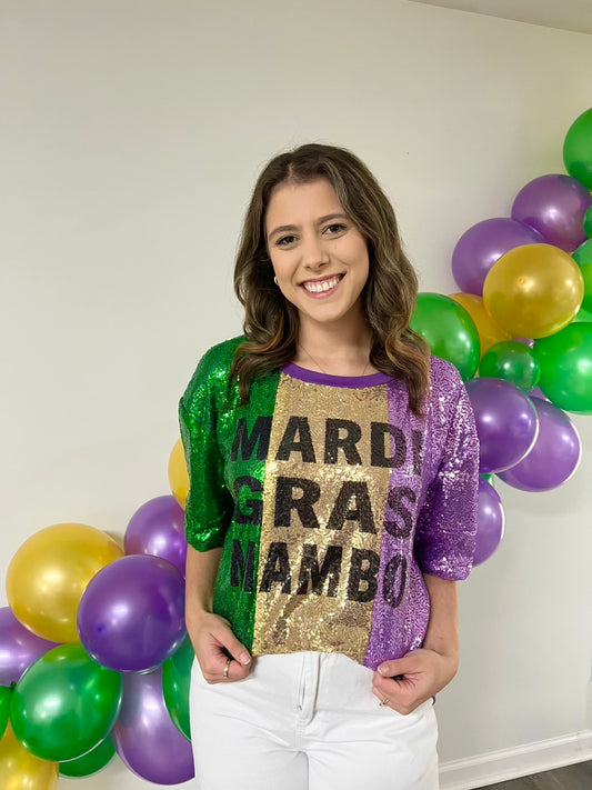 Mardi Gras Mambo Sequin Top