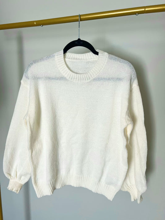 White Smooth Sweater- Customizable