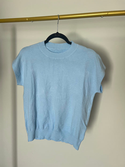 Light Blue Short Sleeve Top- Customizable