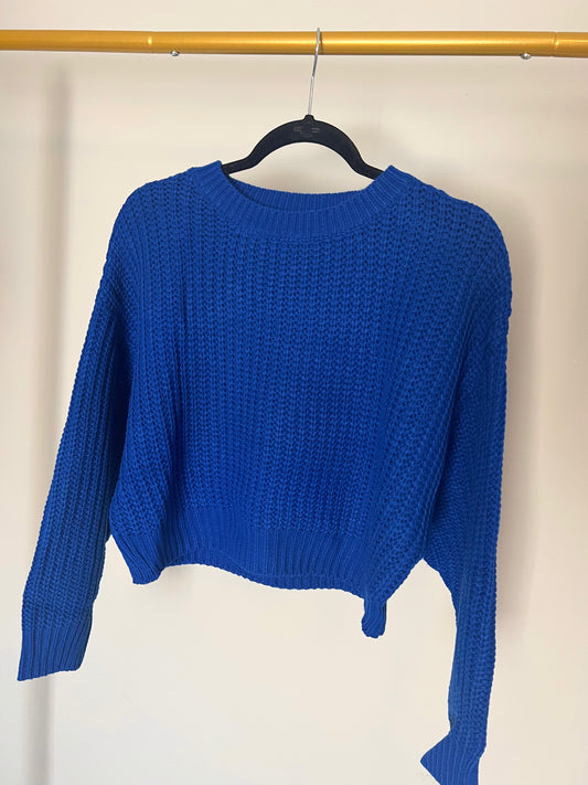 Blue Boxy Sweater- Customizable