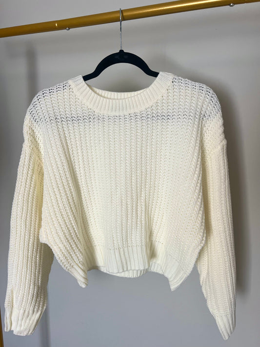 White Boxy Sweater- Customizable