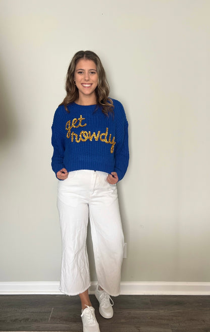 Get Rowdy Blue Boxy Sweater