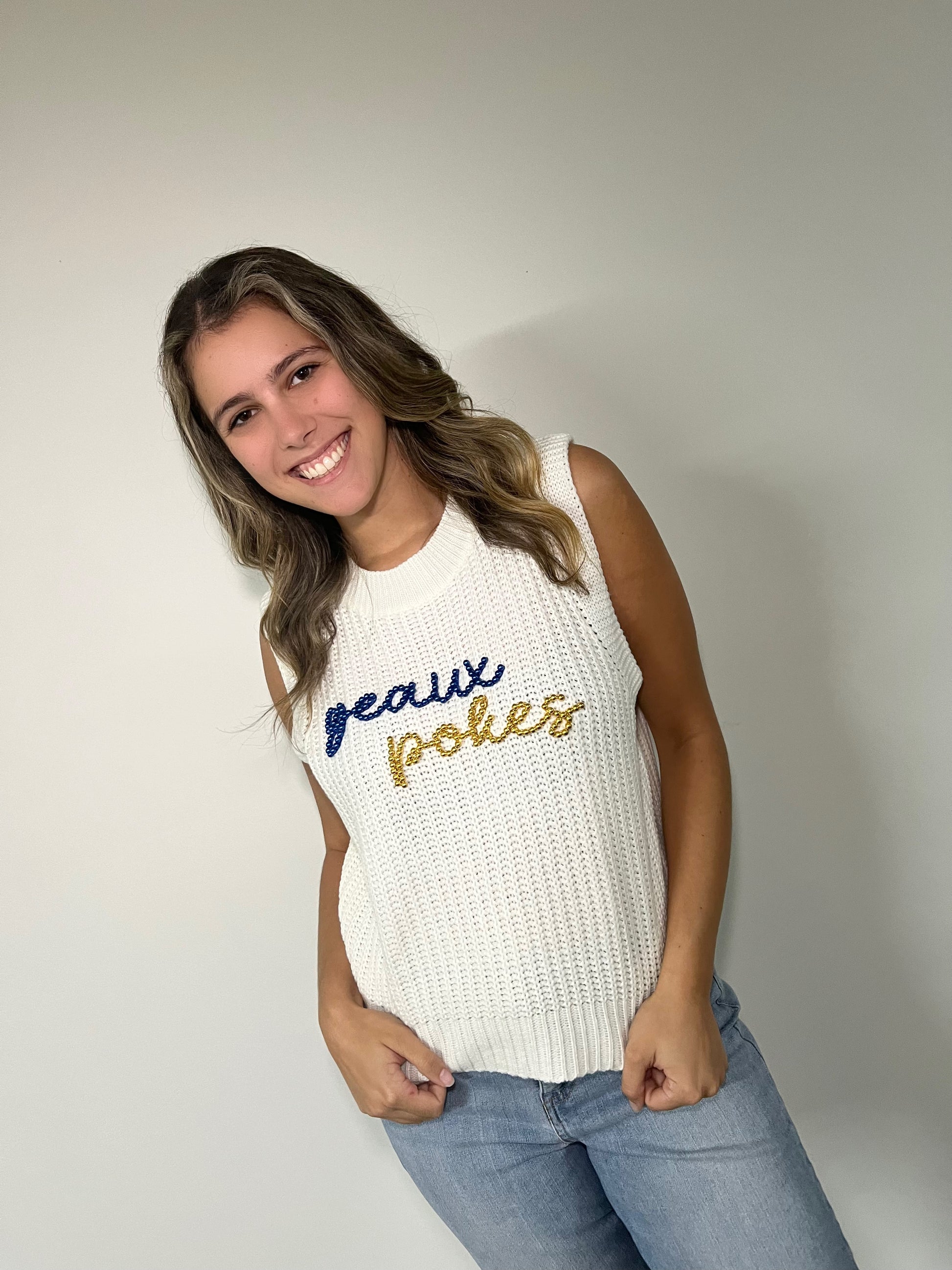Geaux Pokes Apricot Sweater Tank - Stadium Styles