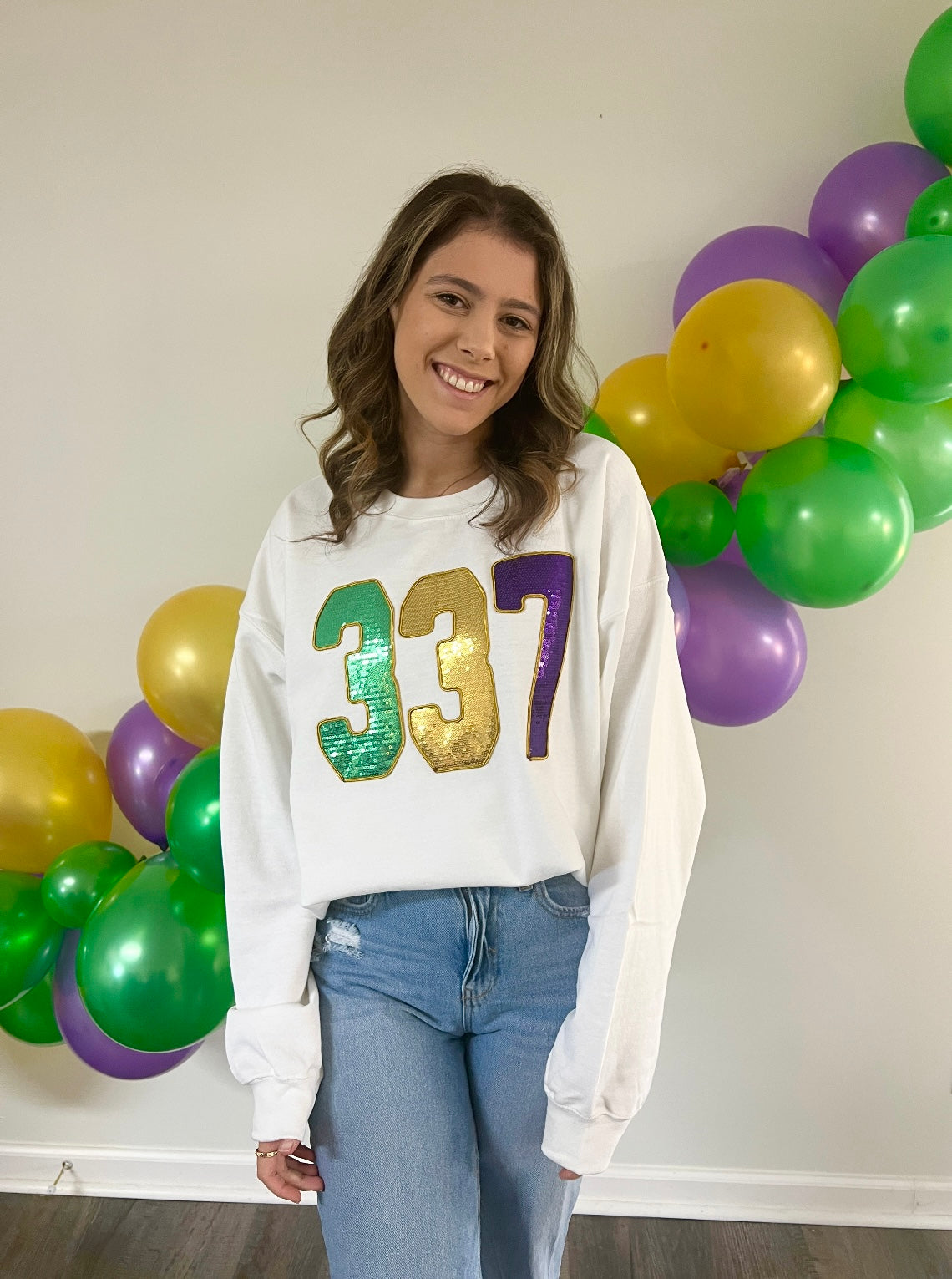 Mardi Gras Area Code Sweatshirt